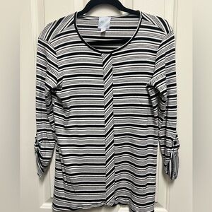 Striped Black and White Women's Top